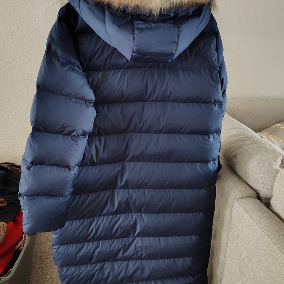 Lands' End Women’s Down Maxi Winter Coat Coat Removable Hood Large 14-16 - Picture 3 of 4